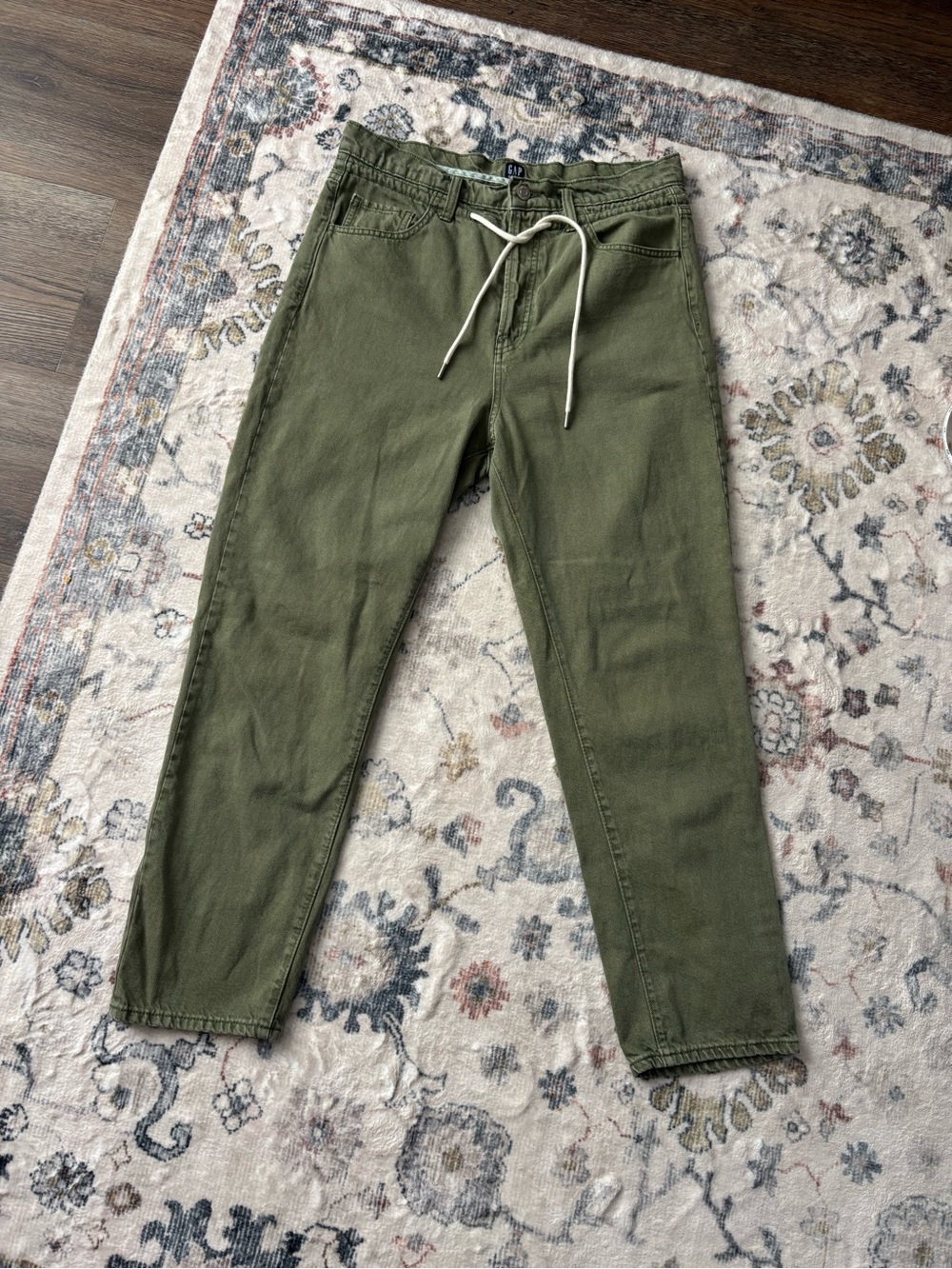 GAP Olive Green boyfriend denim Pants with Drawstring